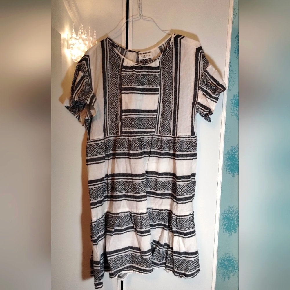 Anthropologie Black And White Patterned Dress